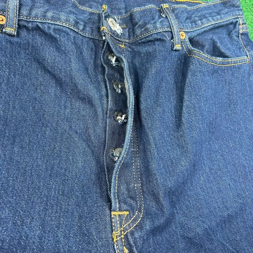 Levis 501 XX Mens 42x32‎ Original Fit Jeans Denim Button Fly Blue